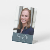 Blauw Laten we Estate Professional bespreken Reclamebord Met Voetstuk (Voorkant)