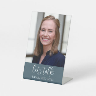 Blauw Laten we Estate Professional bespreken Reclamebord Met Voetstuk