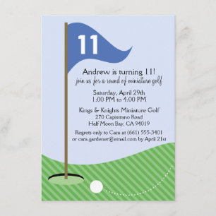 Blauw Laten we het T-shirt miniatuur Golf Birthday Kaart