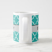 Blauw latenwerk, Quatrefoil, Trellis, Jouw naam Jumbo Mok (Achterkant)