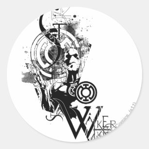 Blauw Latijnse tekening 2 Ronde Sticker