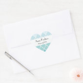 Blauw Latticework, Ombre, Quatrefoil, Afstuderen Hart Sticker (Envelop)