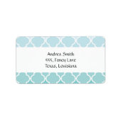 Blauw Latticework, Ombre, Quatrefoil, Trellis Etiket (Voorkant)
