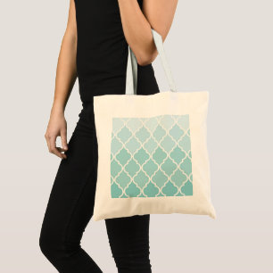 Blauw Latticework, Ombre, Quatrefoil, Trellis Tote Bag