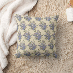 Blauw Lavendel Bloemen Boeket Patroon Kussen