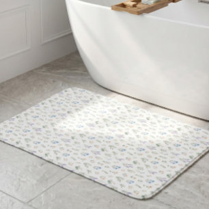 Blauw Lavendel Boho Waterverf Wildbloem Cottage Badmat