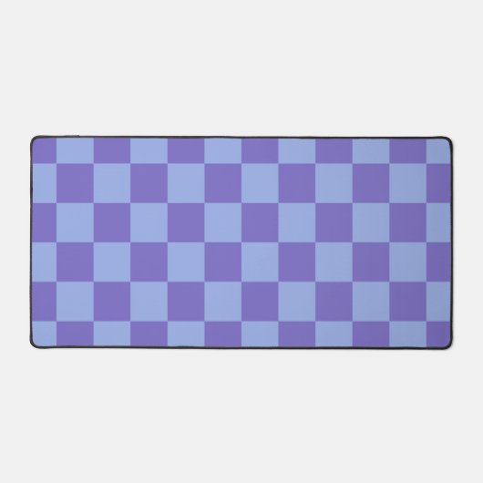 Blauw & Lavendel Checkerboard Patroon Bureaumat (Voorkant)