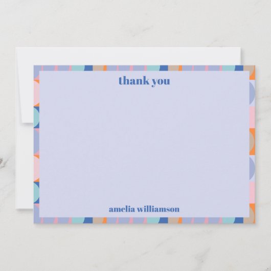 Blauw Lavendel Modern Gepersonaliseerde Bruidsdouc Bedankkaart (Voorkant)