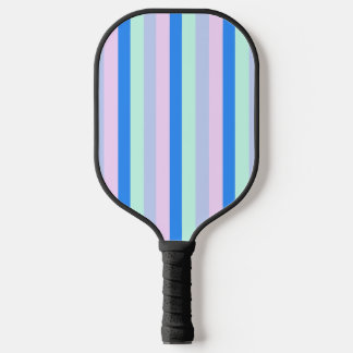 Blauw, Lavendel, Roze & Pastel Mint Groene strepen Pickleball Paddle