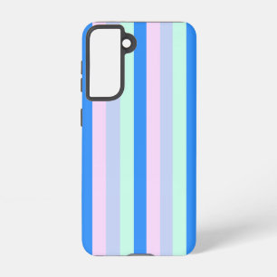 Blauw, Lavendel, Roze & Pastel Mint Groene strepen Samsung Galaxy Hoesje