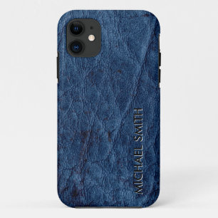 Blauw leder iPhone 11 hoesje
