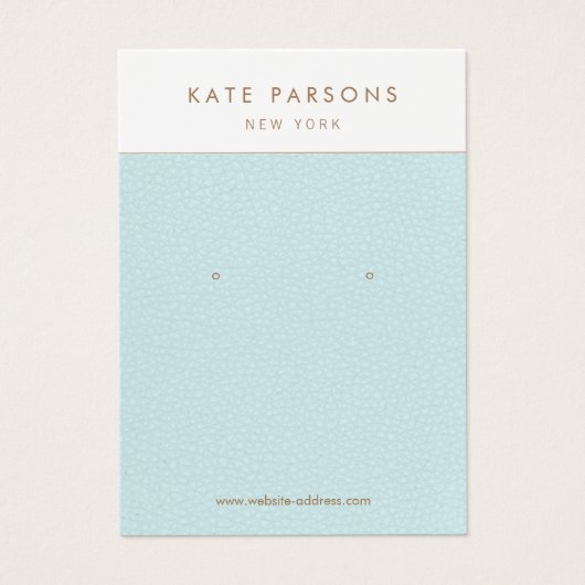 Blauw leder dat juwelen-beeldschermkaart verdient visitekaartje (Voorkant)