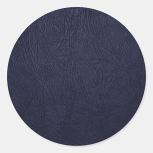 Blauw leder, lederen textuur, lederen achtergrond ronde sticker