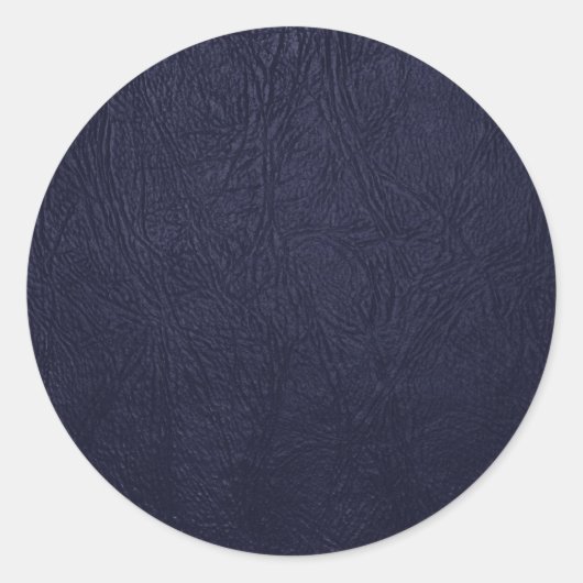Blauw leder, lederen textuur, lederen achtergrond ronde sticker (Voorkant)
