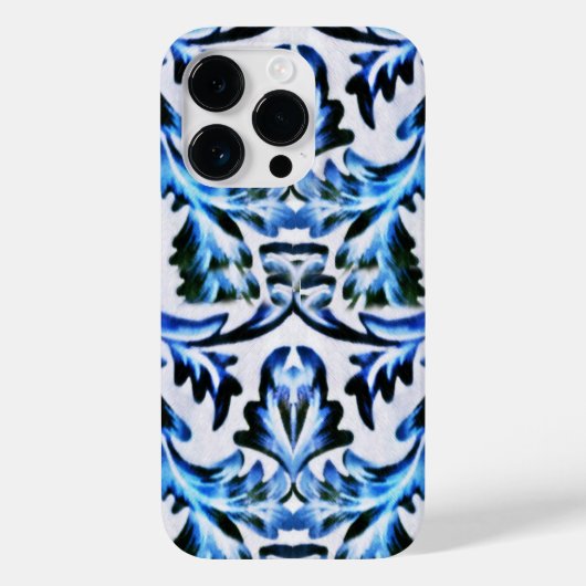 Blauw leder met schuifwiel Case-Mate iPhone case (Achterkant)