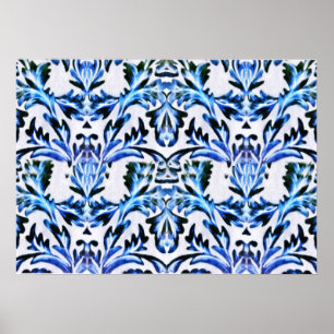 Blauw leder met schuifwiel poster