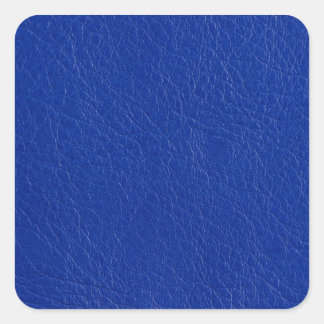 Blauw leder vierkante sticker