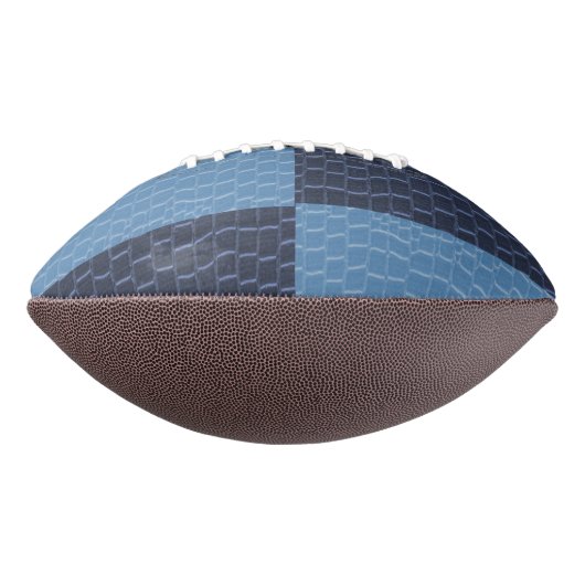 Blauw lederen patchontwerp american football (Gedraaid 90)