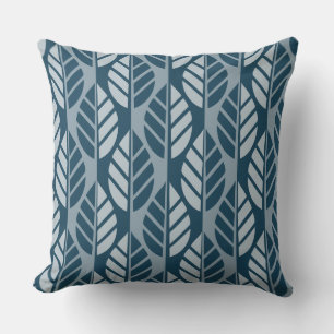 Blauw lederen patroon kussen