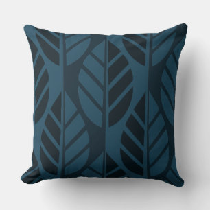Blauw lederen patroon kussen
