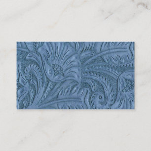 Blauw lederen print Visitekaartjes
