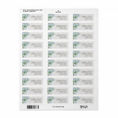 Blauw Lelie & Zachte Grijze Streep Retouradreslabe Etiket (Full Sheet)