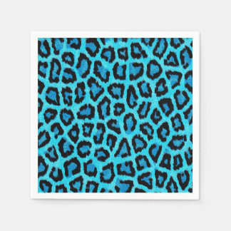 Blauw leopard Fur Spots Pattern Servet