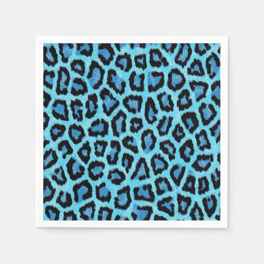 Blauw leopard Fur Spots Pattern Servet (Voorkant)