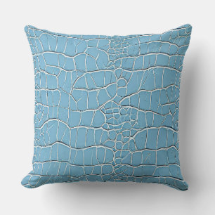 Blauw leren patroon kussen