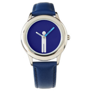 blauw leuk grafisch man horloge