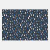 blauw leuk kattenpatroon inpakpapier vel (Voorkant 3)