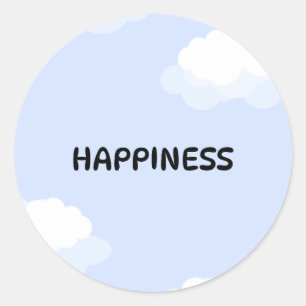 Blauw leuk notitieboek ronde sticker