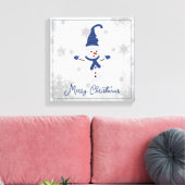 Blauw Leuke Sneeuwman Canvas Print (Insitu (Woonkamer))