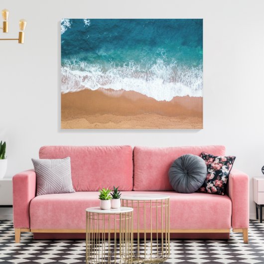 Blauw lichaamswater canvas afdruk (Insitu (Woonkamer))