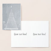 Blauw licht kerstboom folie kaarten (Display)