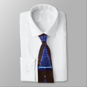 Blauw licht kerstboom stropdas (Gebonden)