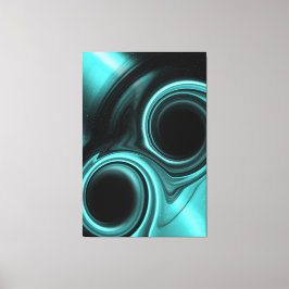 Blauw lichtbundelend Blackgaten gestoord Canvas Afdruk