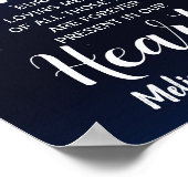 Blauw lichtslingers Herinneringskaars teken bruilo Poster (Hoek)