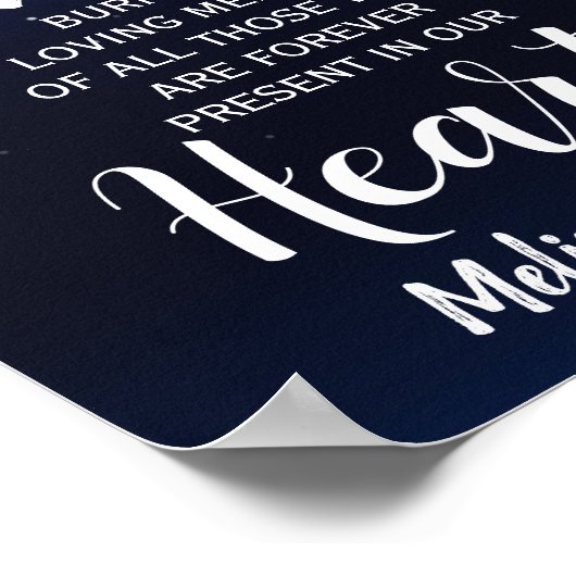 Blauw lichtslingers Herinneringskaars teken bruilo Poster (Hoek)