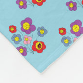  Blauw lieveheersbeestje en bloemen Patroon Fleece (Hoek)