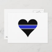 Blauw lijnhart briefkaart (Voorkant / Achterkant)