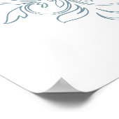 Blauw Lijst bruiloft Welkom Poster (Hoek)