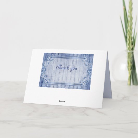 Blauw Lijst Hartelijk dank - Persoonlijk Kaart (Achterkant)