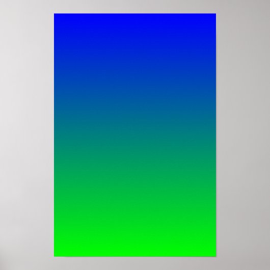 Blauw Lime Gradiënt Poster (Voorkant)