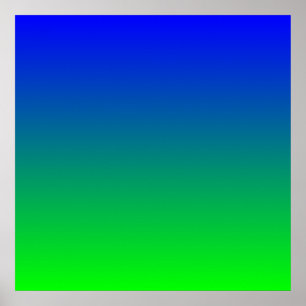 Blauw Lime Grens Poster