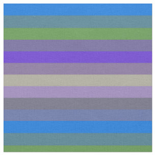 Blauw, Lime & Magenta Retro Strepen Stof