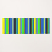 Blauw, Limoen en geel gestreepte yogamat (Achterkant (horizontaal))