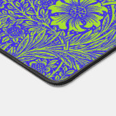   blauw limoengroen bloemmotief bureaumat (Hoek)