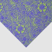   blauw limoengroen bloemmotief tissuepapier (Detail)