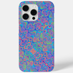 Blauw, Limoengroen, Paarse, Oranje wervelpatroon iPhone 15 Pro Max Hoesje